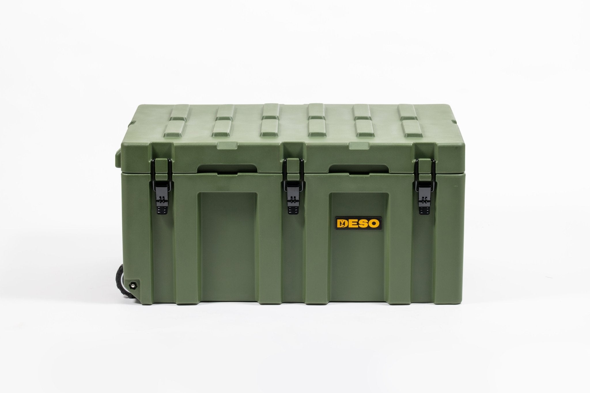 Deso 150L Wheeled Rotomolded Dry Box in MOSS - for backcountry hunting and camping by Deso Gear