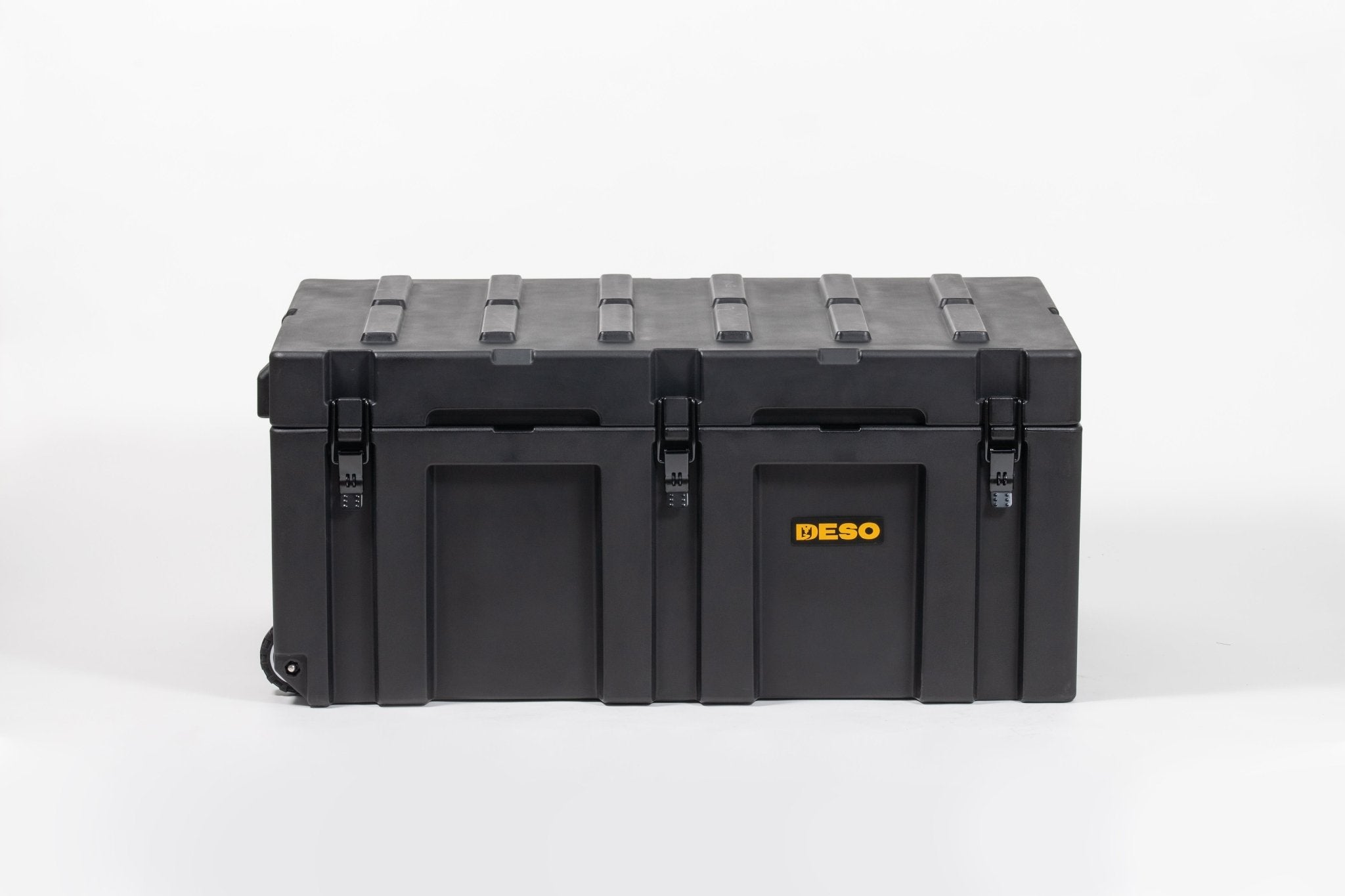 Deso 220L Wheeled Rotomolded Dry Box in ONYX - for backcountry hunting and camping by Deso Gear