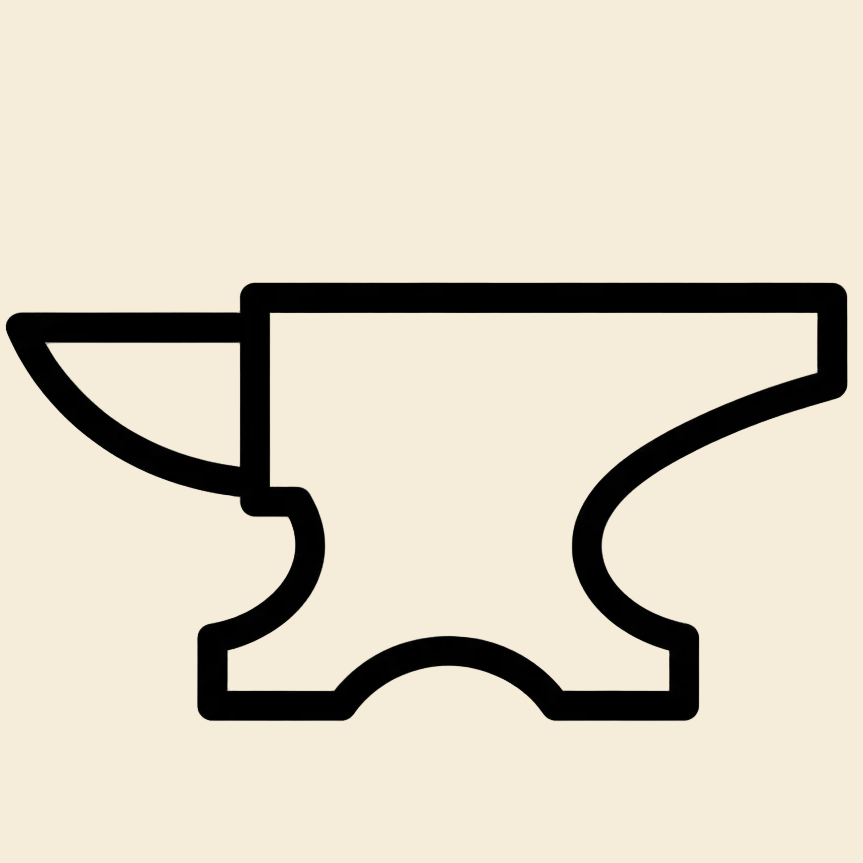Built tough anvil icon transparent