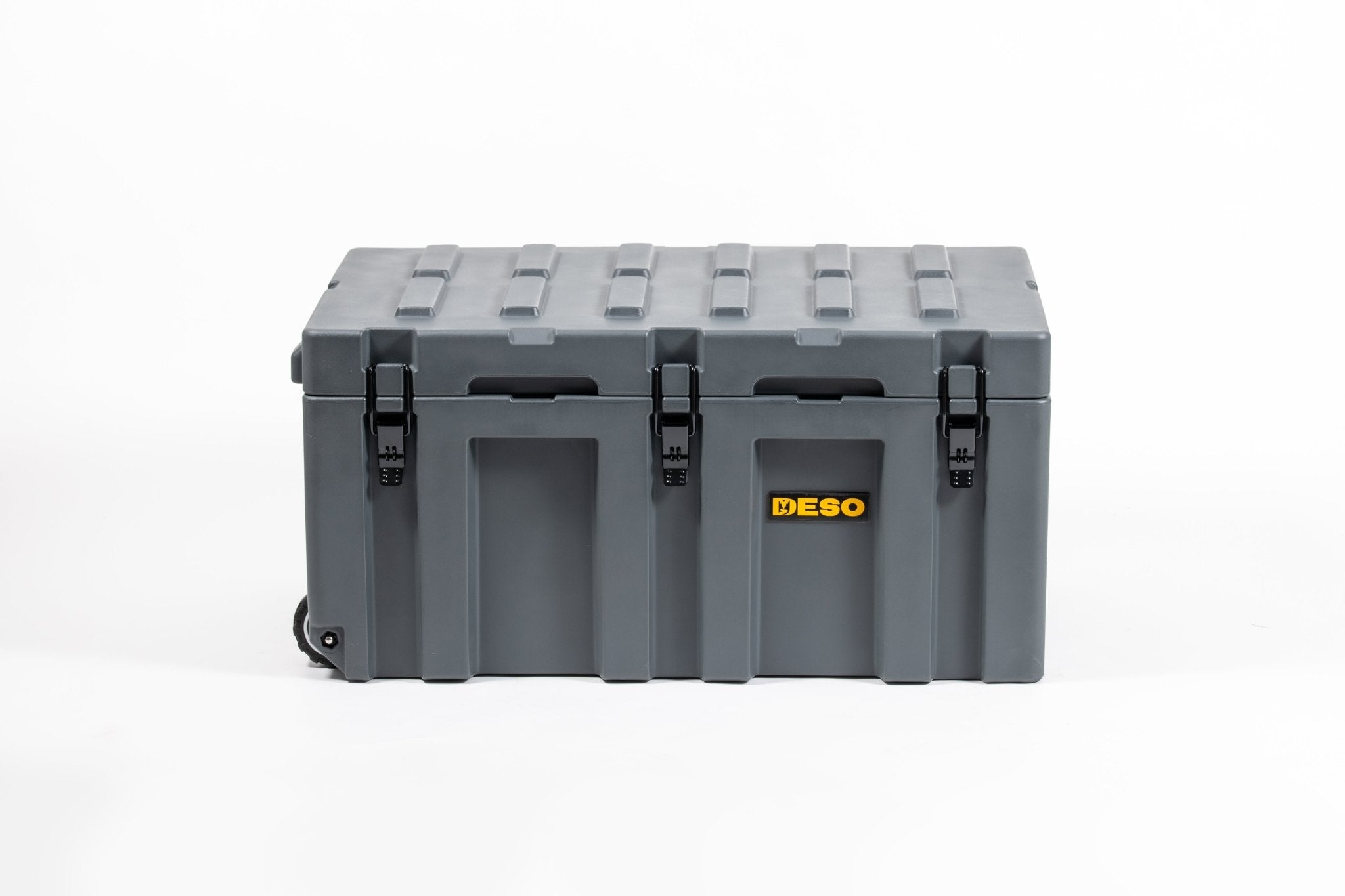 Deso 150L Wheeled Rotomolded Dry Box in SLATE - for backcountry hunting and camping by Deso Gear