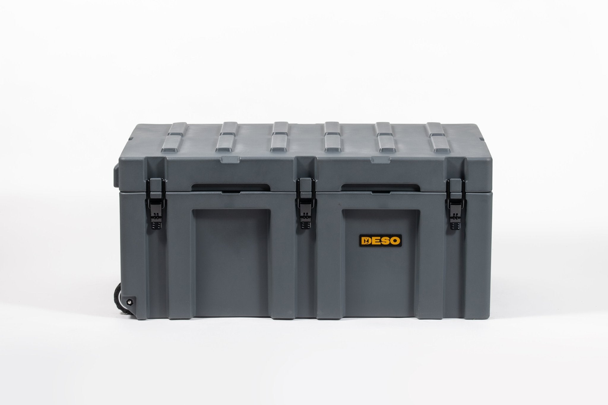 Deso 220L Wheeled Rotomolded Dry Box in SLATE - for backcountry hunting and camping by Deso Gear